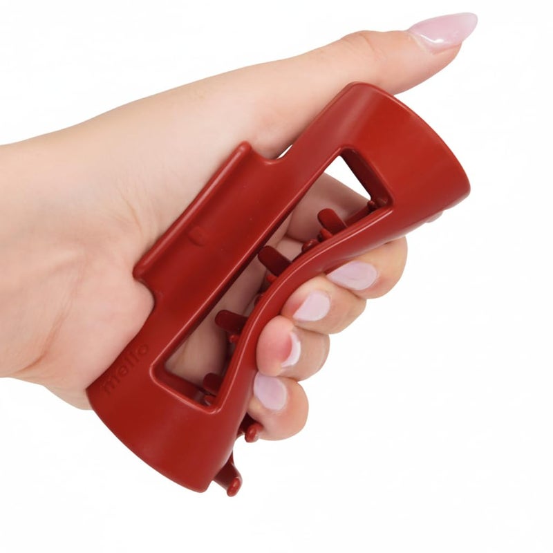 Mello The Original Hair Claw Clip Squishy Claw Clip Made in Korea Patent Pending 30021976 (Red, Medium) - Image 1